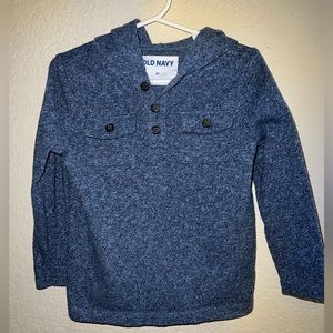 Blue soft hooded shirt